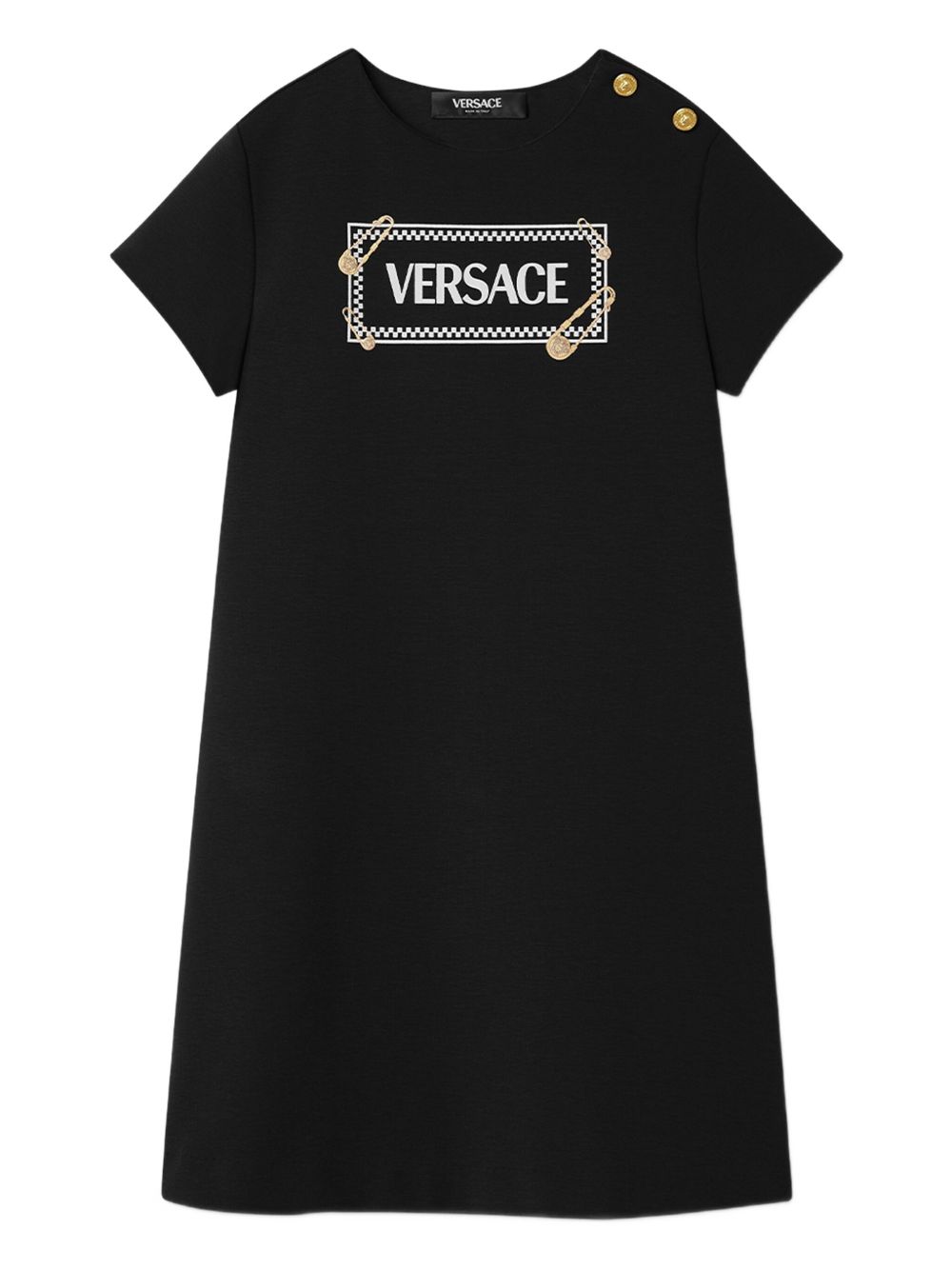 Logo-print shift dress - Black