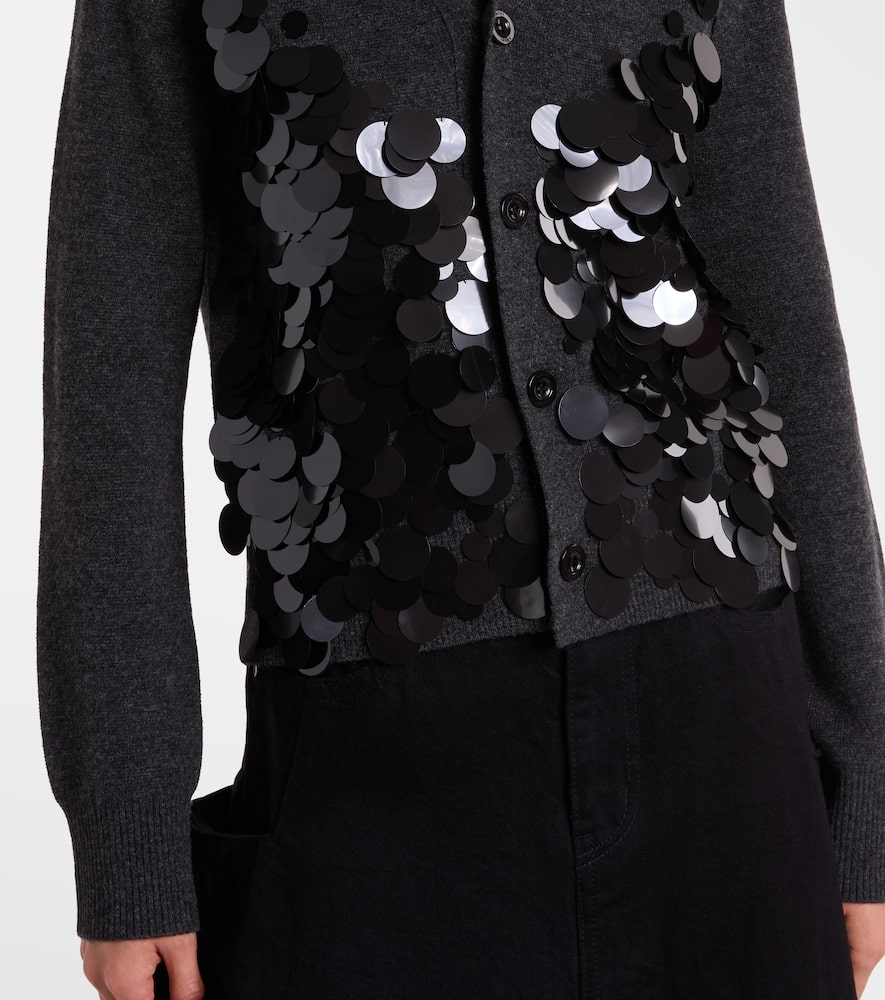 Sequined wool cardigan