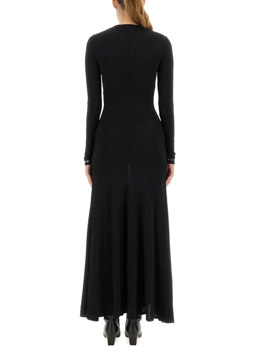 Black Embellished Round Neck Maxi Dress
