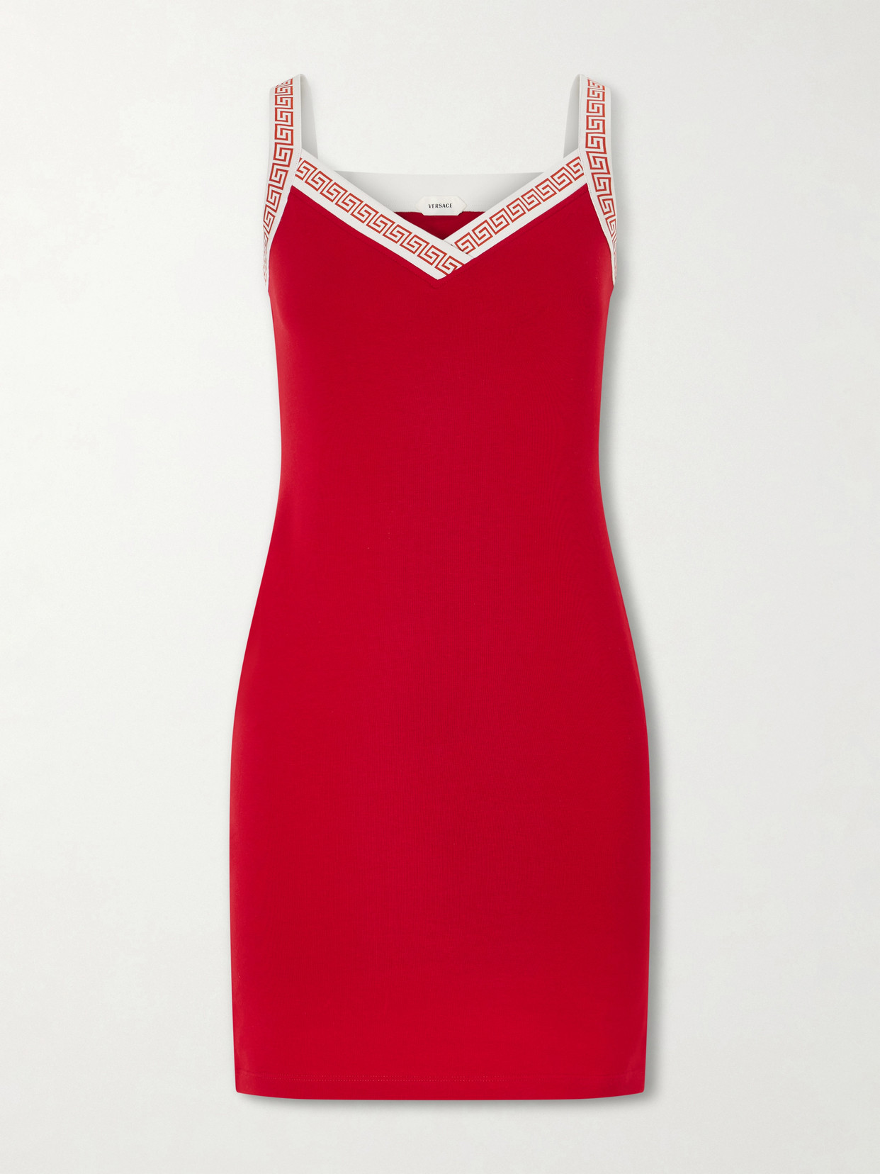 Logo-jacquard Cotton-jersey Mini Dress - Red