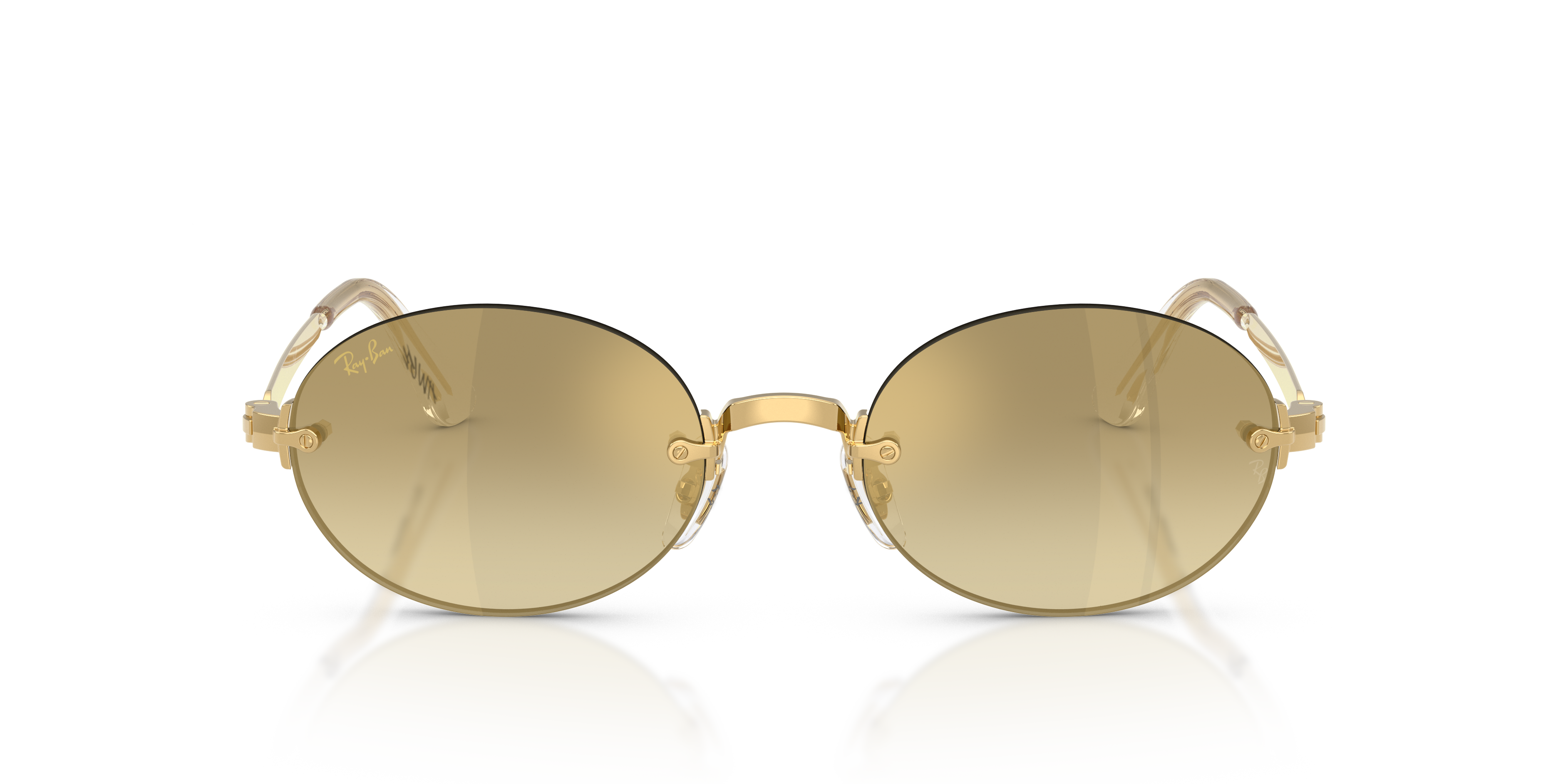 Ray - Ban Unisex Ray - Ban A$AP Rocky RB3929 001/7I Gafas de sol Metal Oro Marrón Redonda Normal Matizado