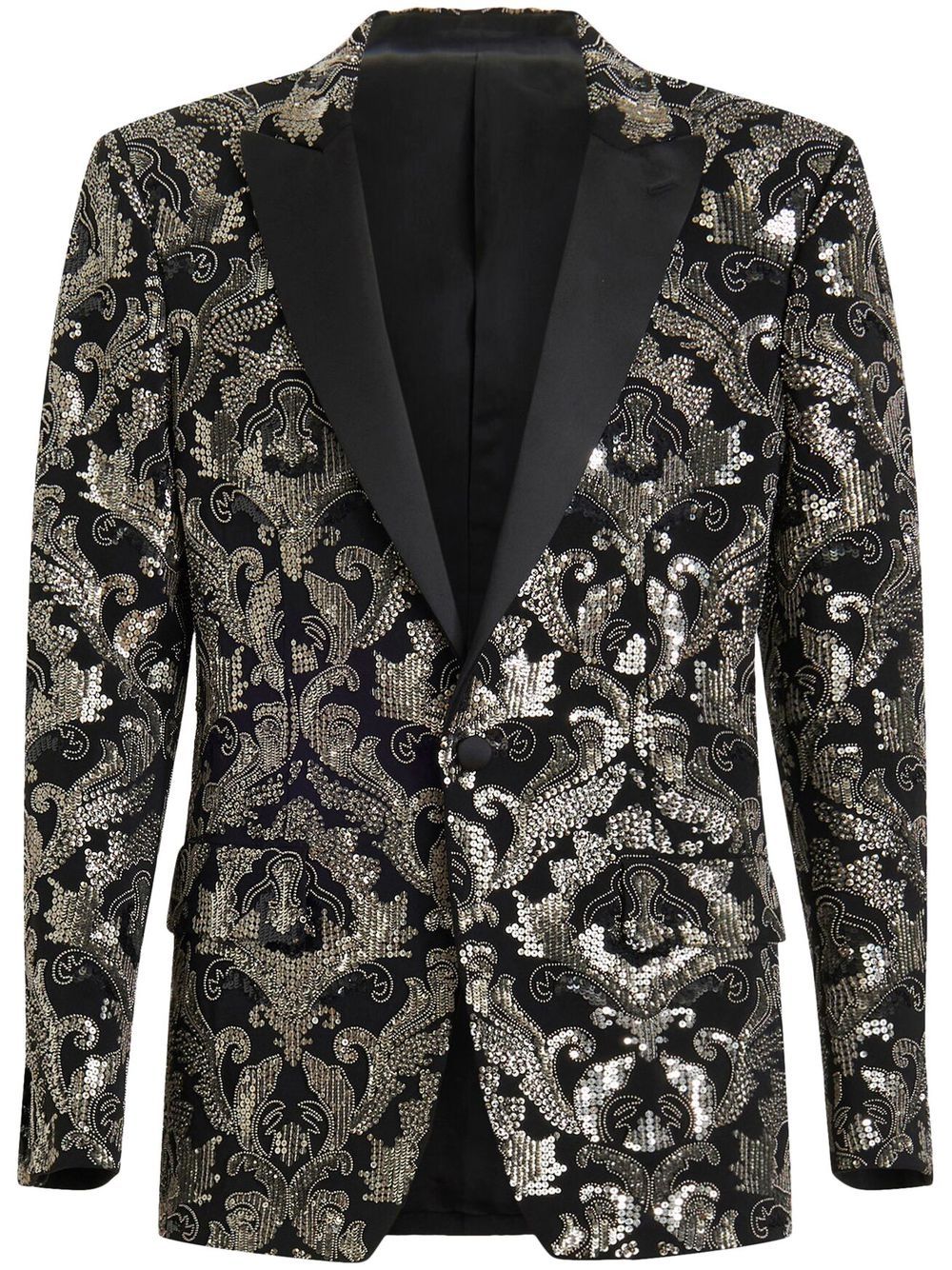 Bead-embellished single-breasted blazer - Black