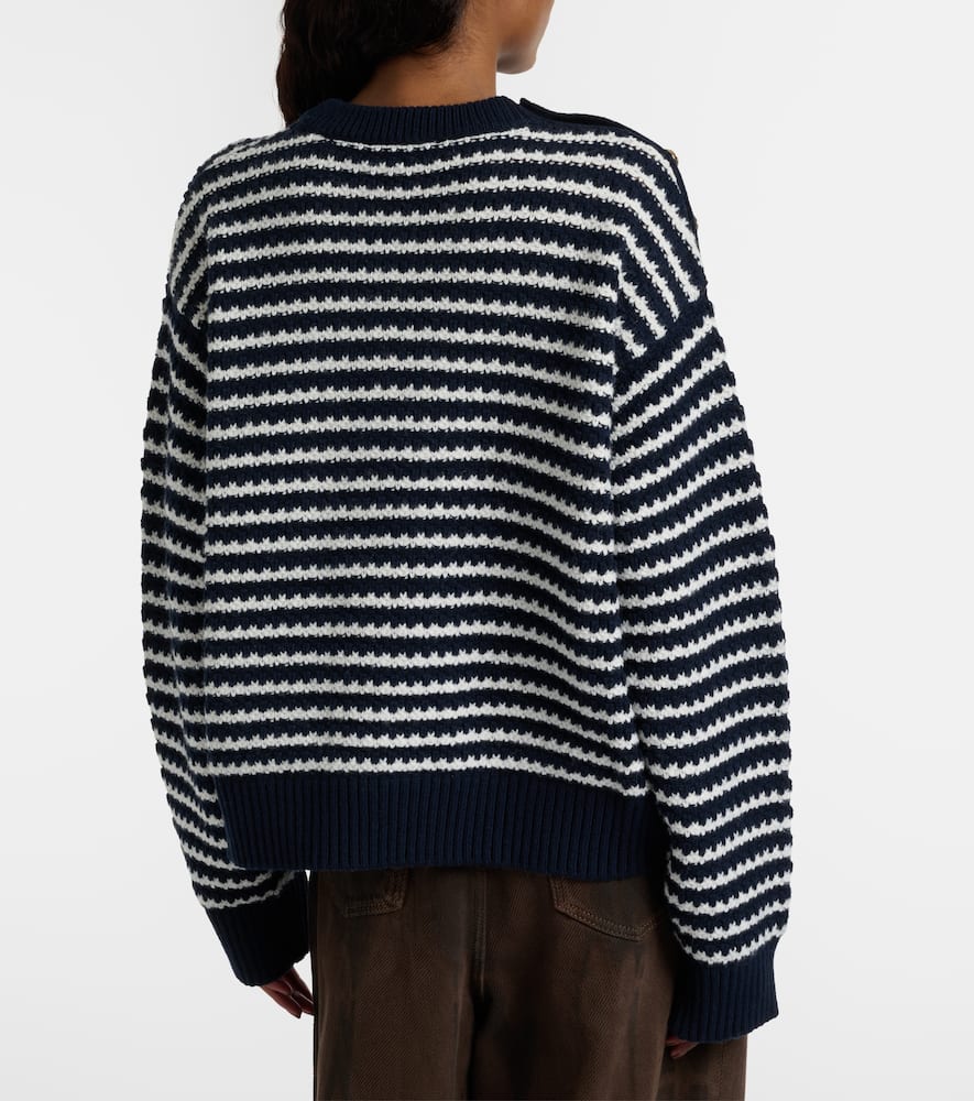 Striped wool and cotton sweater