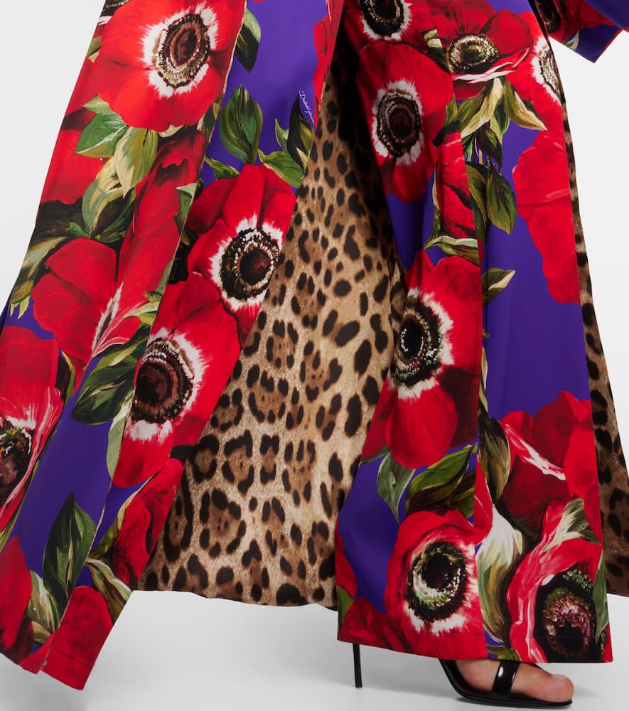 Floral silk robe