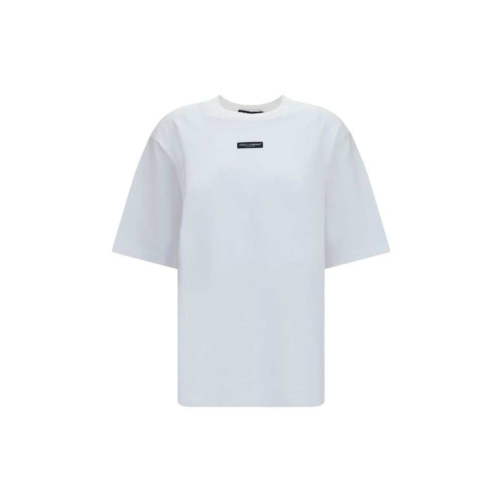 Cotton Jersey with Logo Patch T-Shirt — White