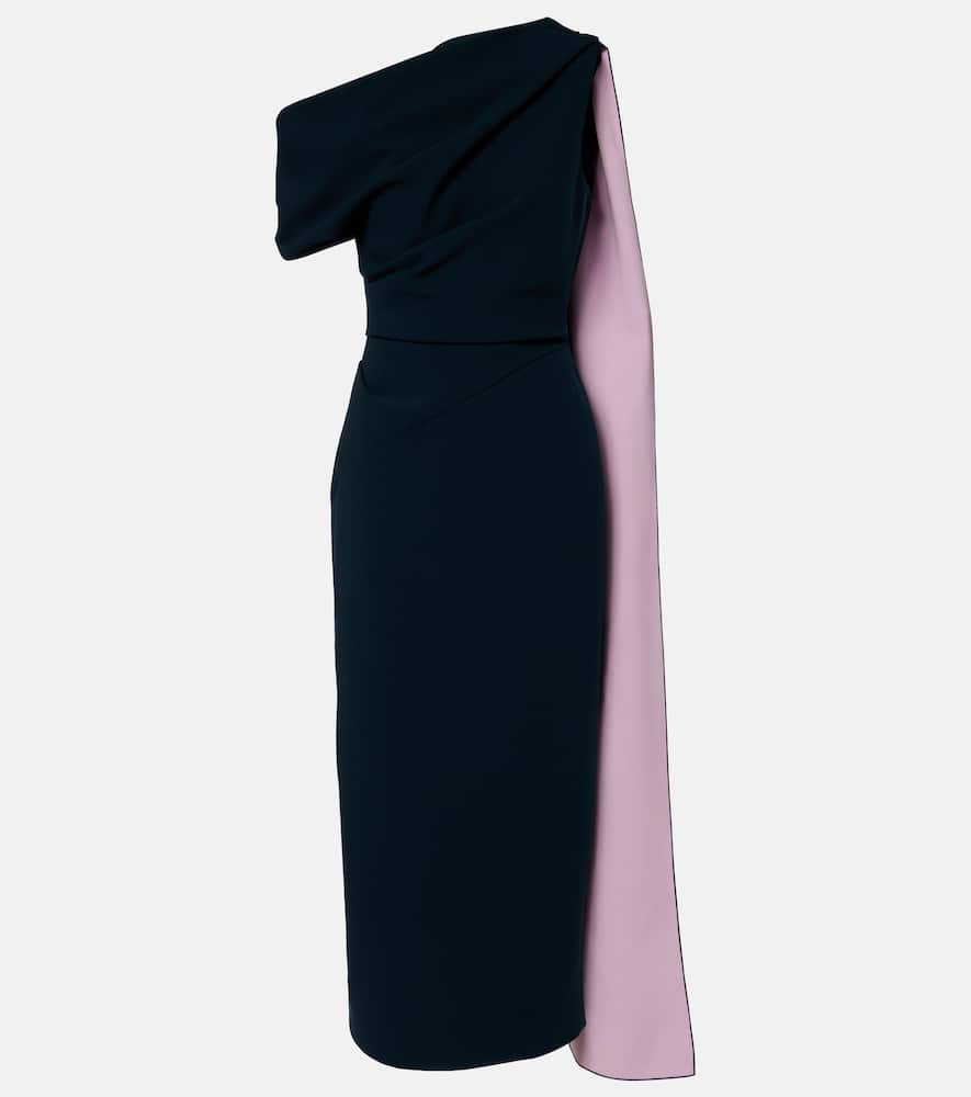 Maite caped off-shoulder midi dress