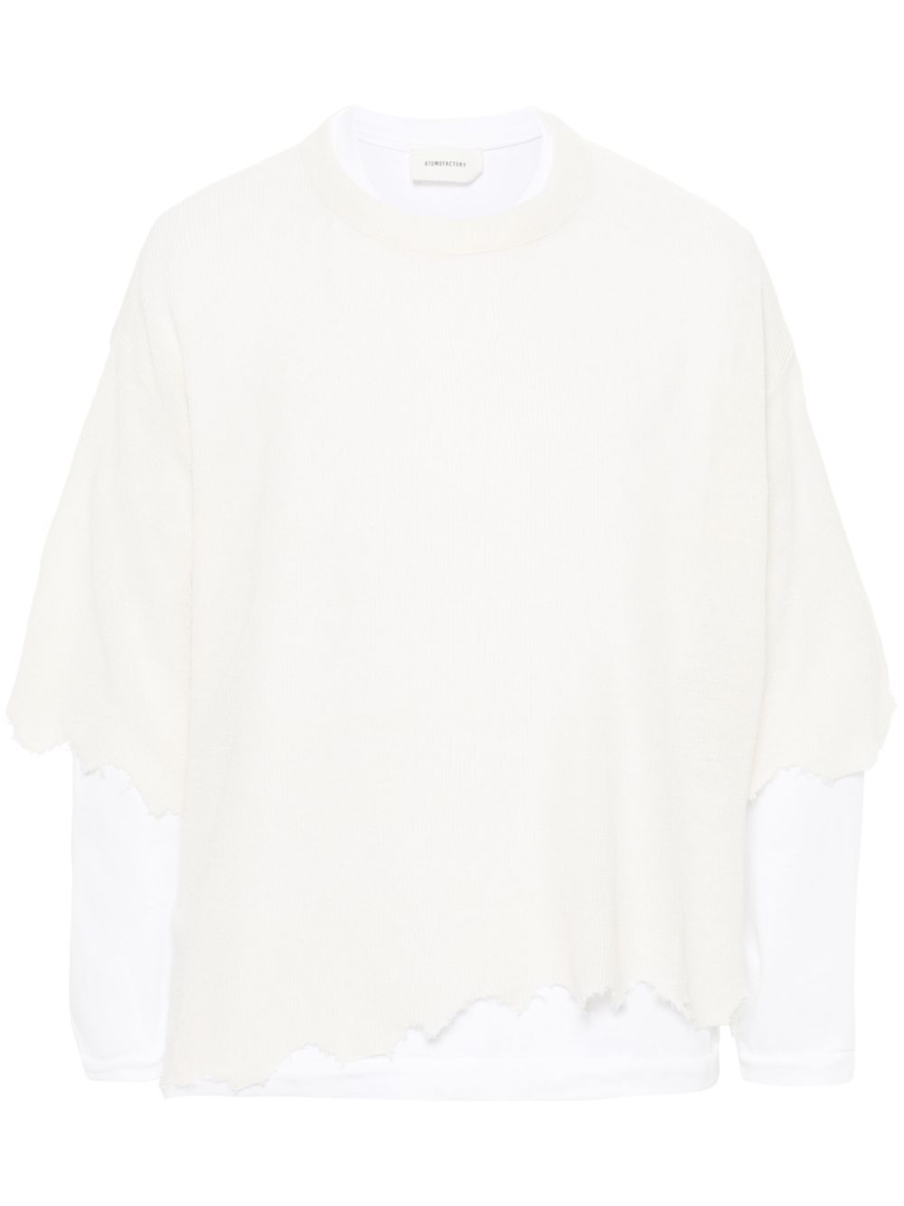 Layered raw-cut jumper - Neutrals