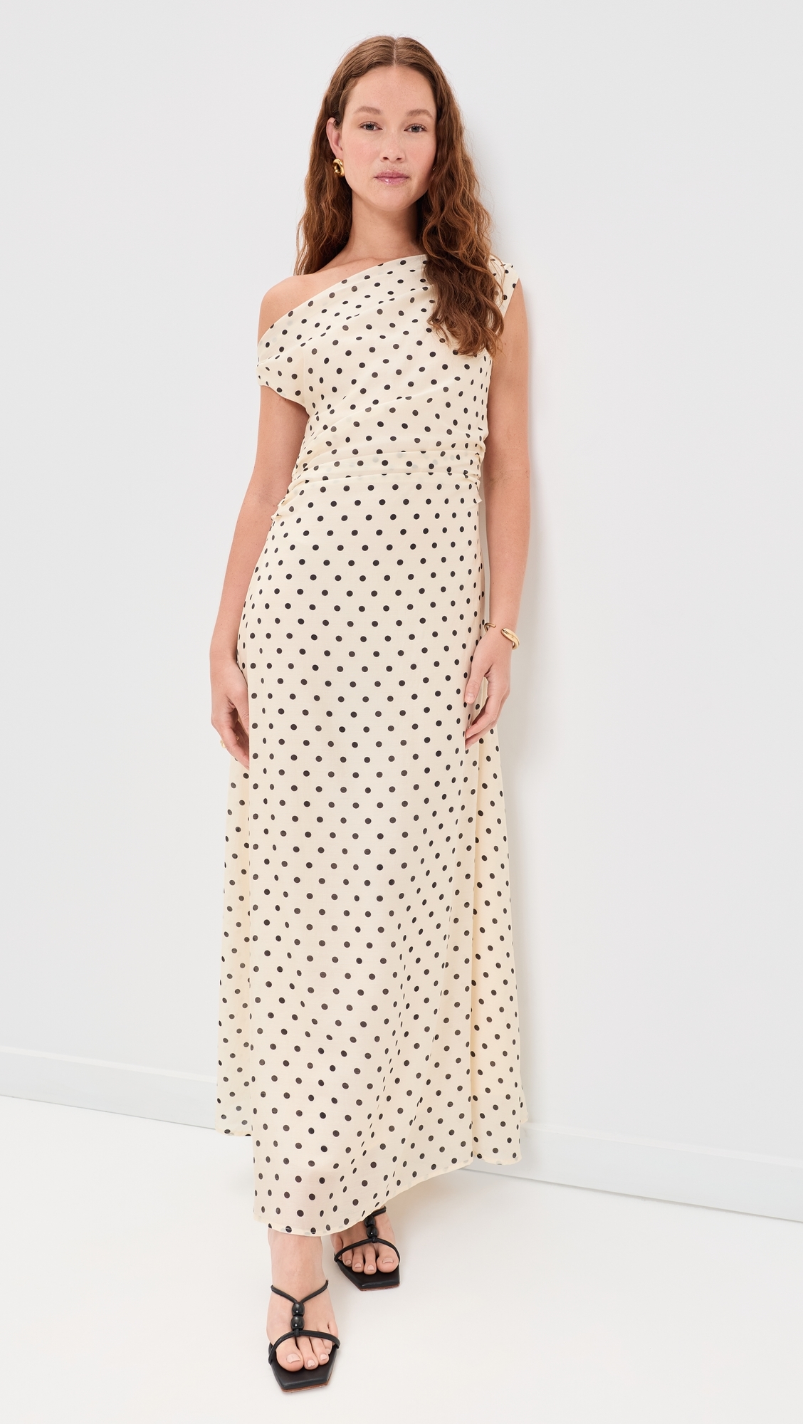 Yvonne Maxi Dress Polka Dot Cream