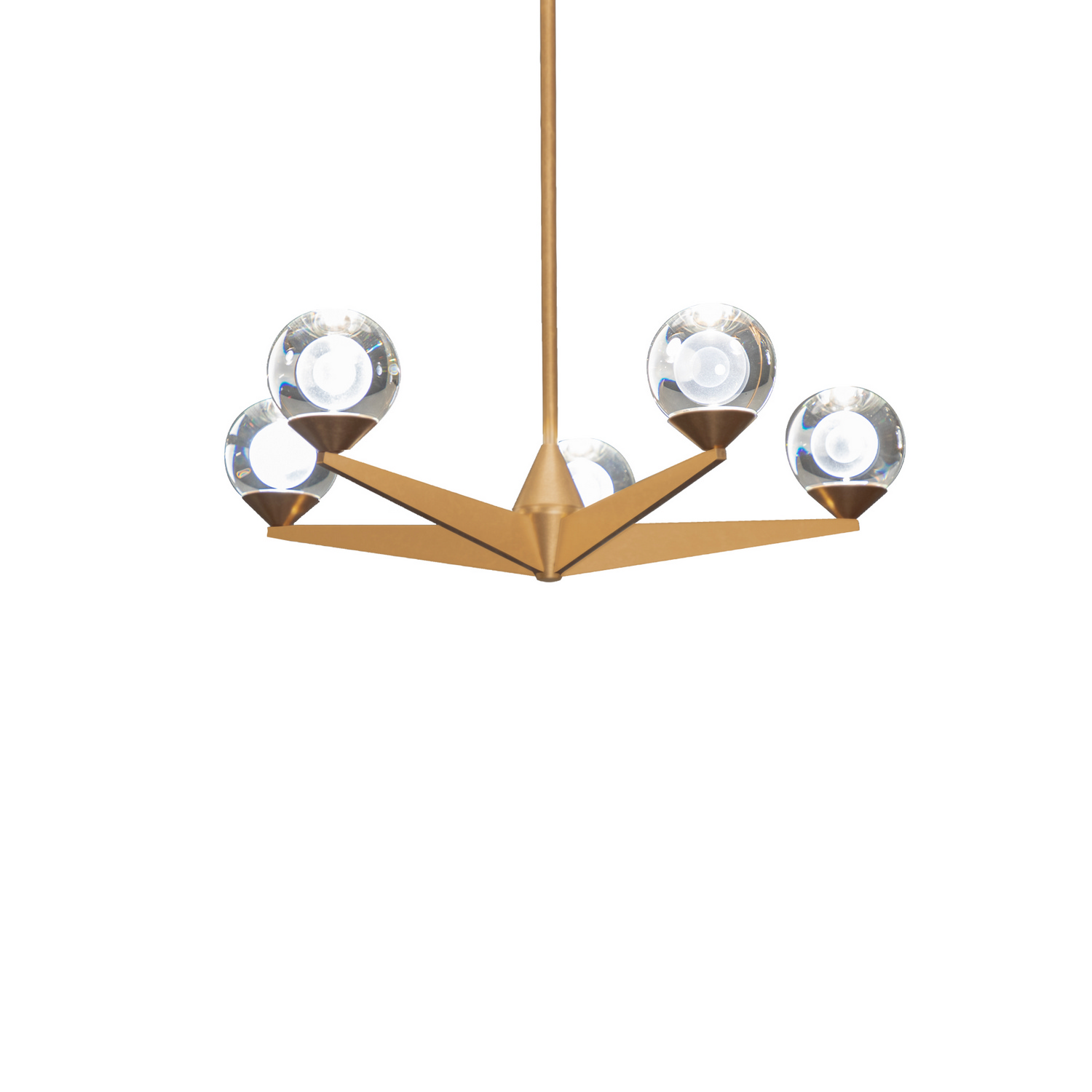 Aged Brass LED Chandelier from the Double Bubble Collection