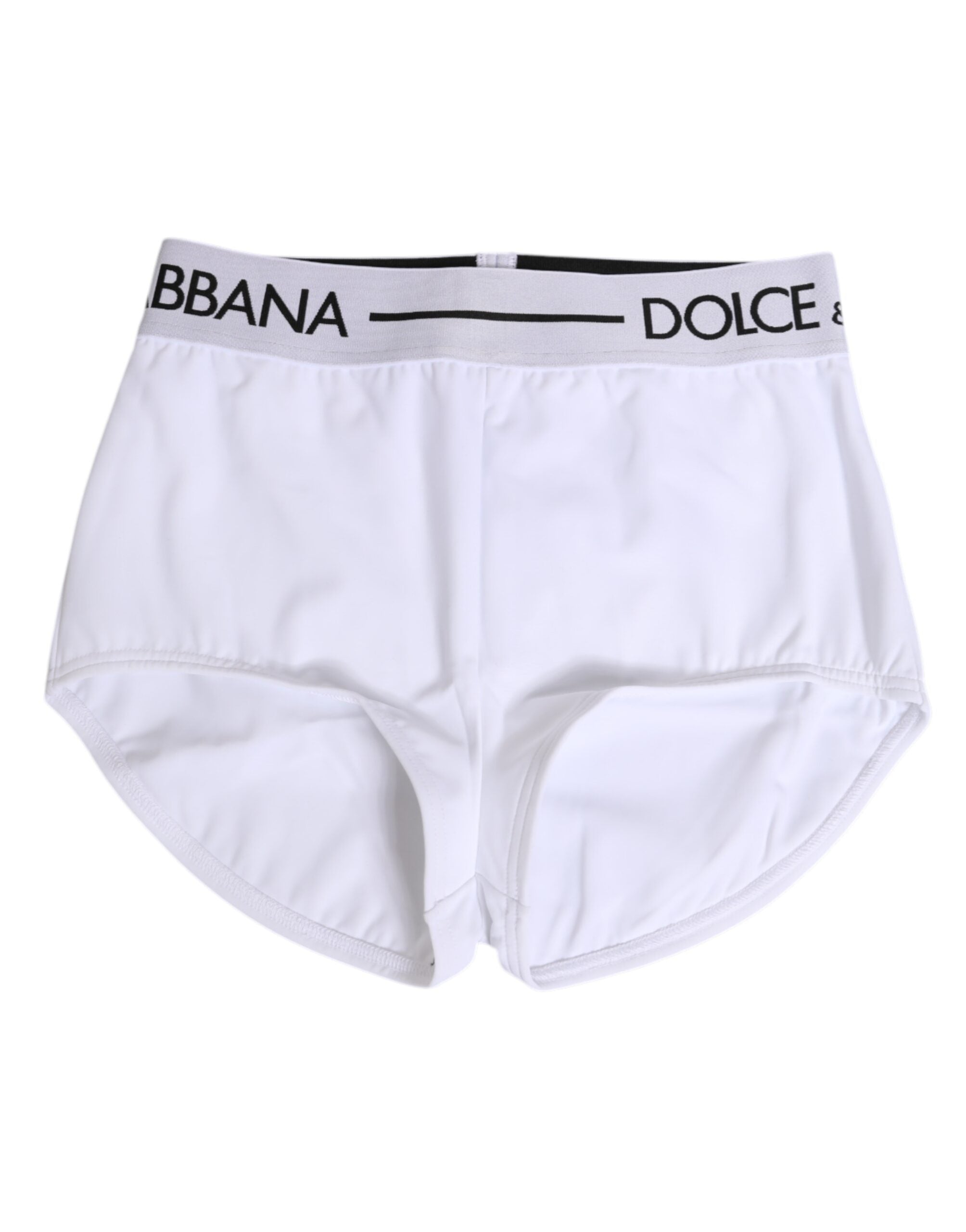 White Nylon Logo Waistband Shorts Underwear Elastane