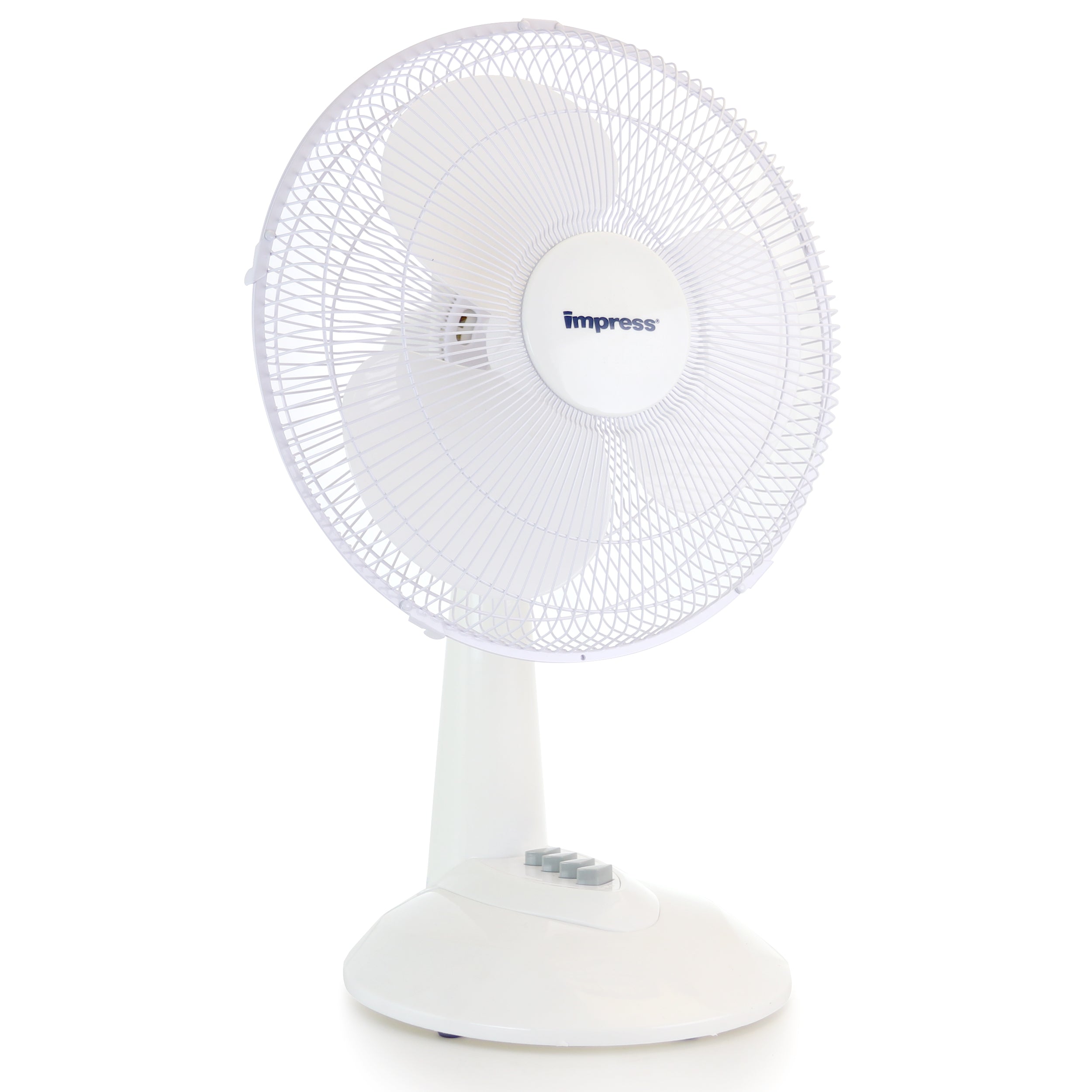 12 Inch 3 Speed Oscillating Table Fan in White