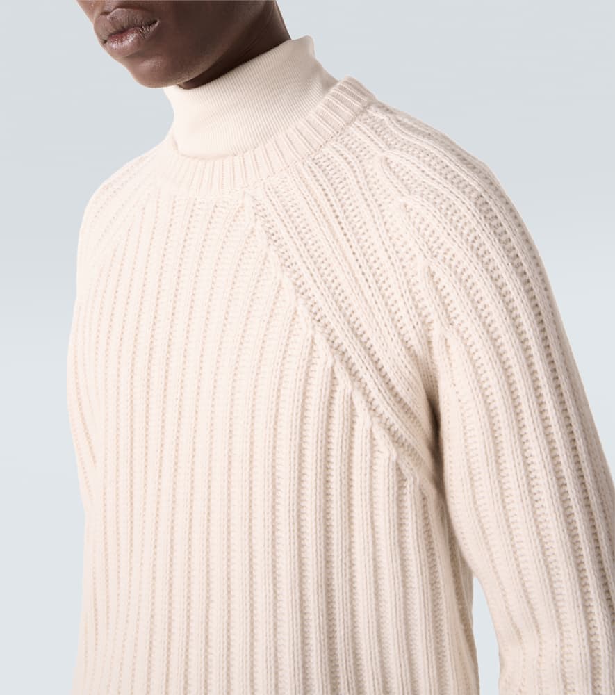 Ribbed-knit wool and cashmere sweater