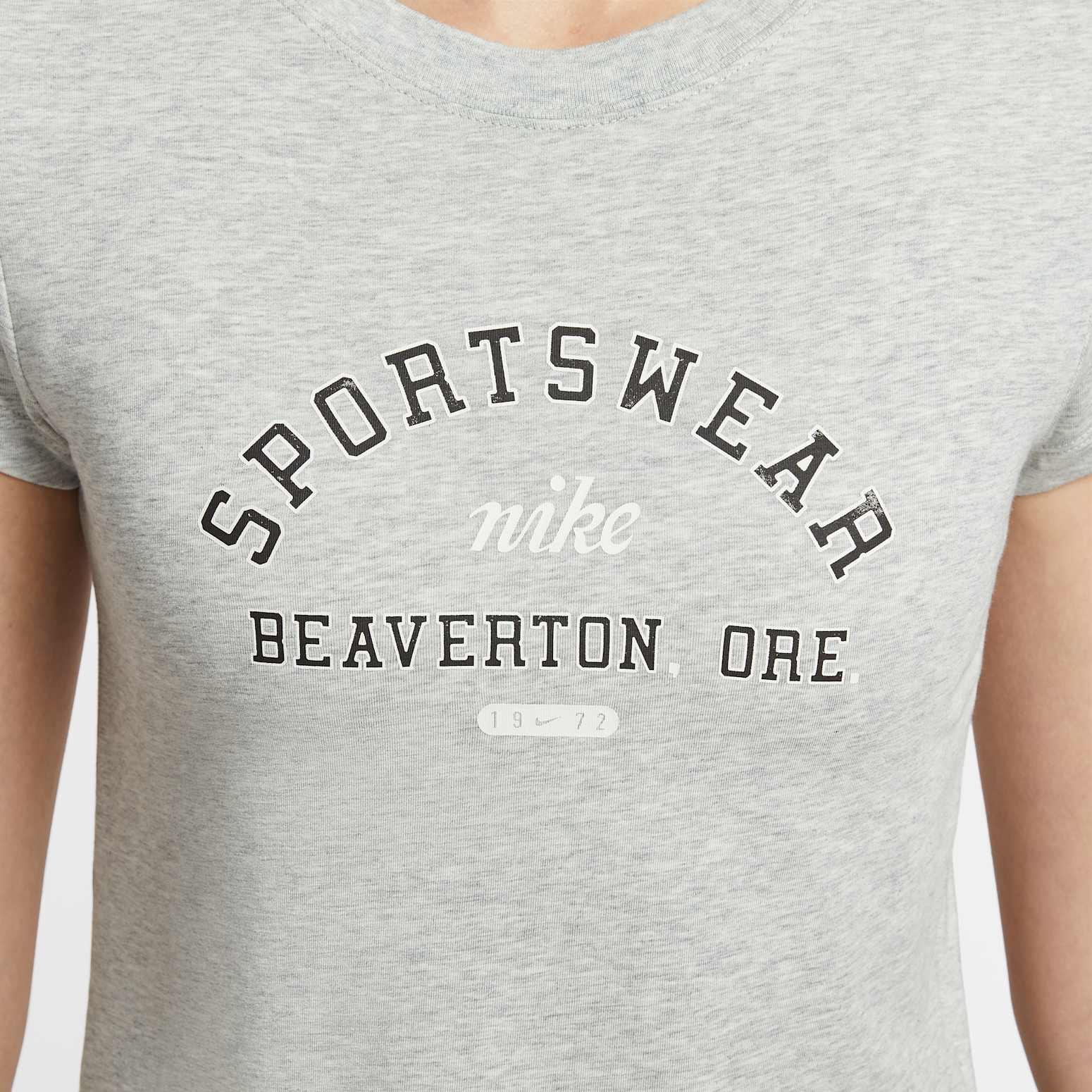(WMNS) Sportswear Phoenix Slim Short Sleeve T-Shirt 'Grey Heather'
