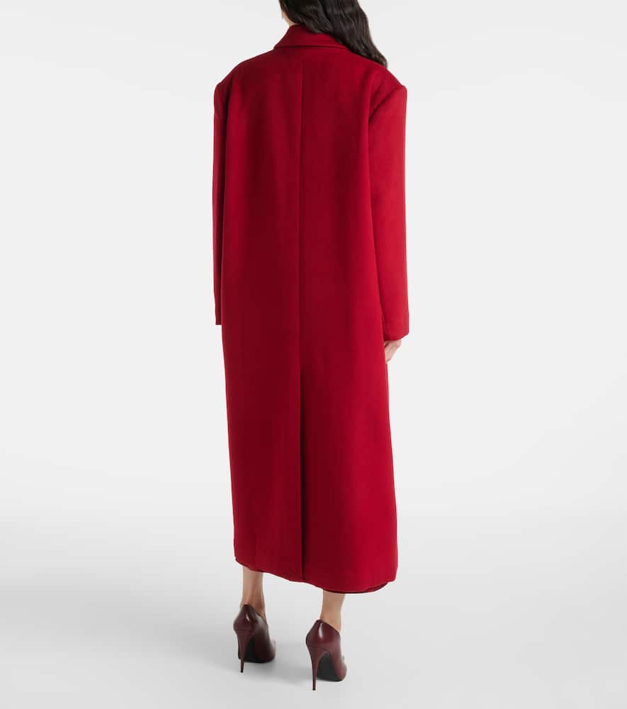 Serge wool-blend overcoat