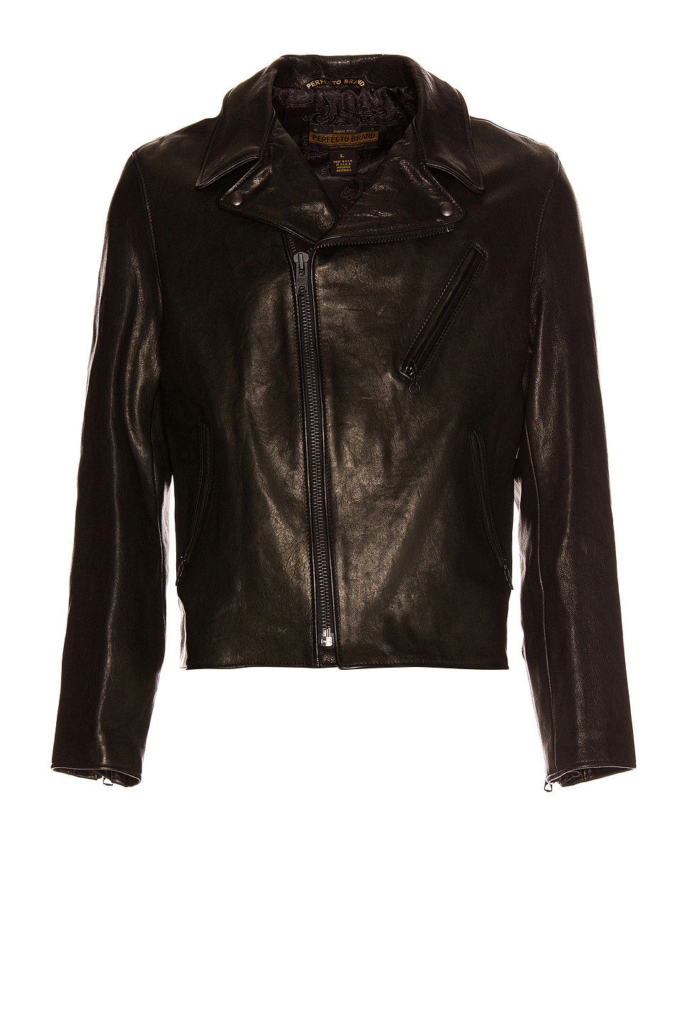 Schott Raven Lambskin Perfecto in Black. L. Also in