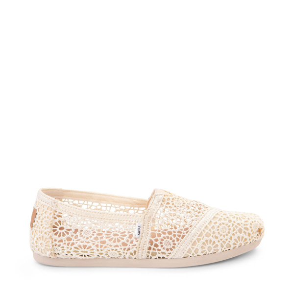 Womens TOMS Alpargata Crochet Slip-On Casual Shoe - Crea