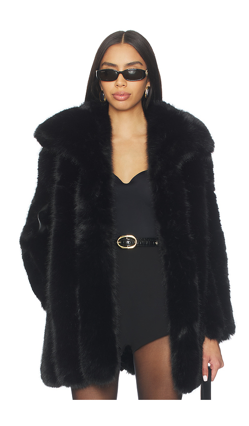 ELLIATT Lux Faux Fur Jacket in Black. XS also in L, M, S