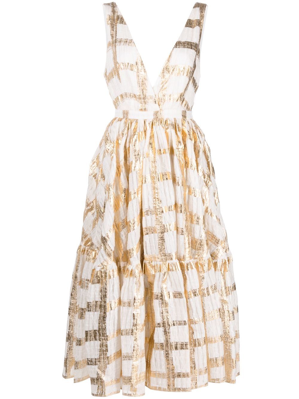 Flared midi dress - White