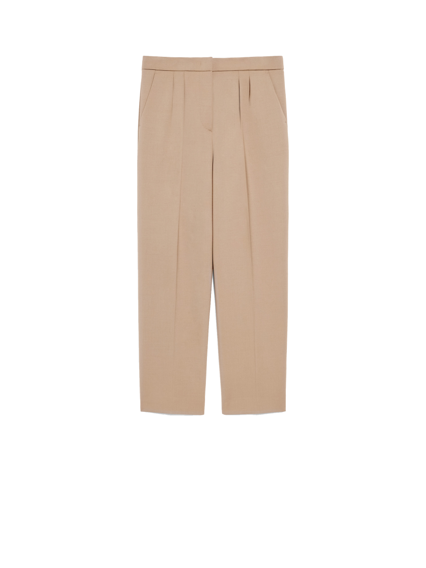 Beige High-waisted trousers