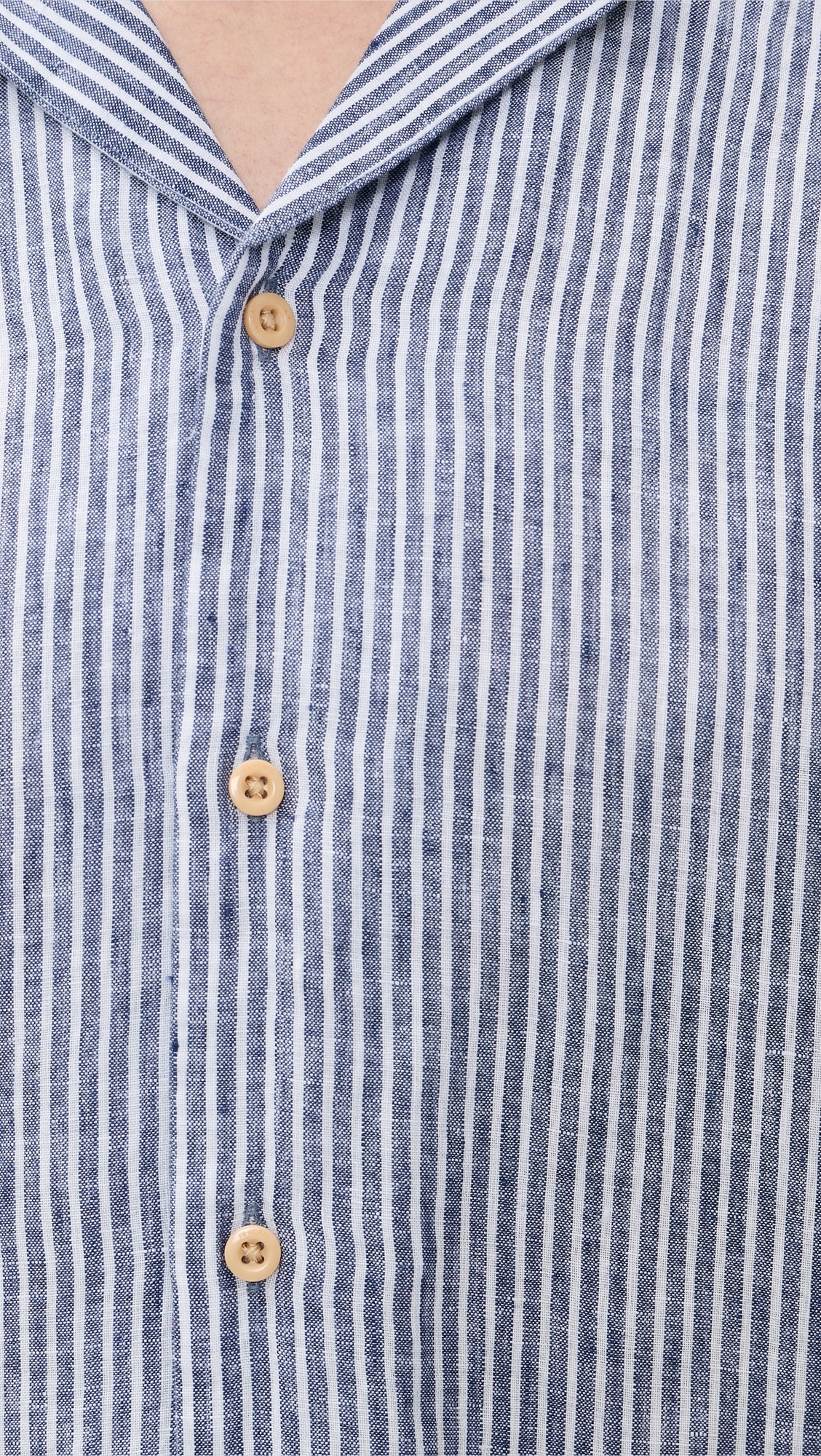 Short Sleeve Laguna Linen Camp Shirt Cloud Waters Stripe