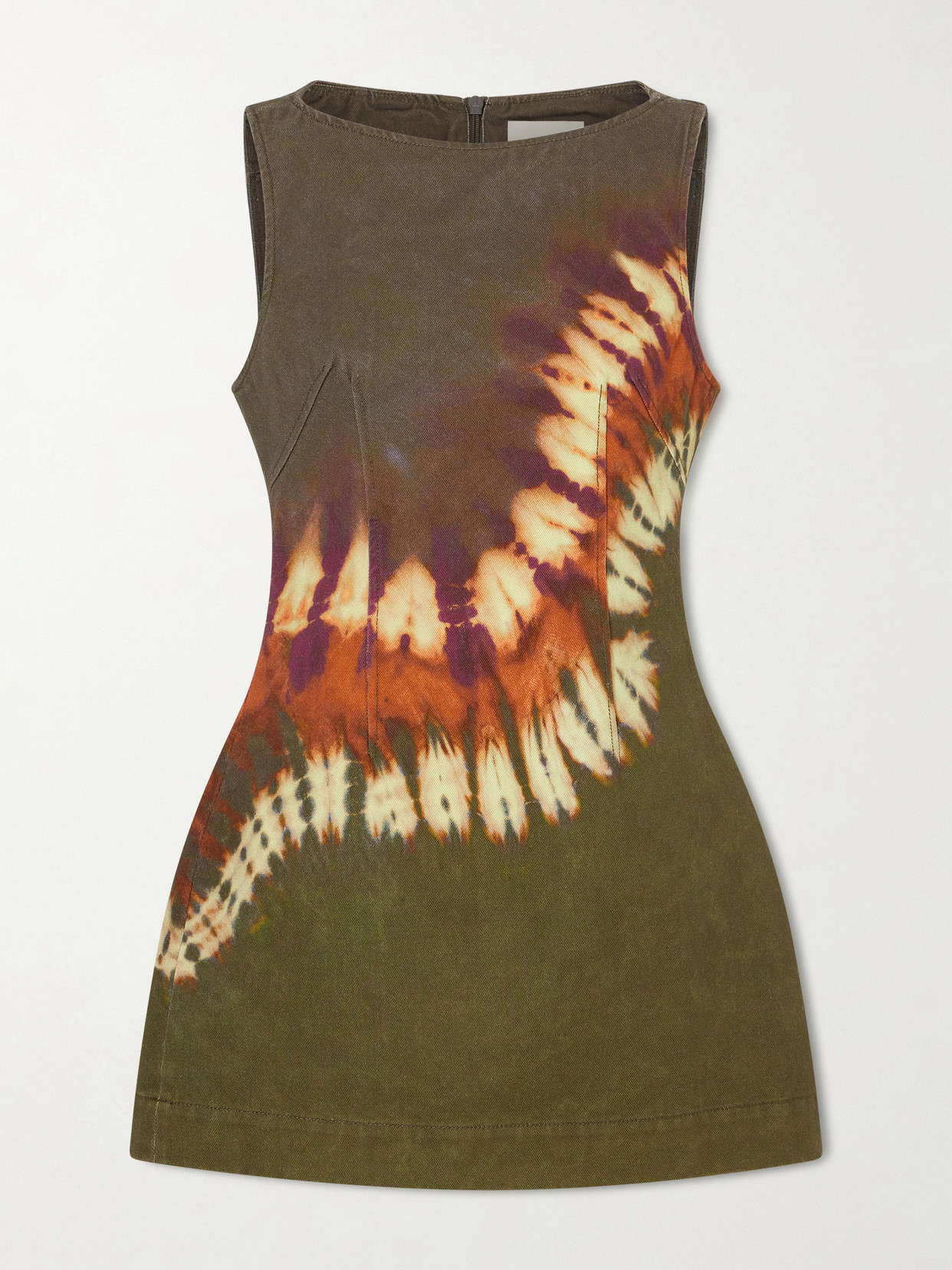 Marilyn Tie-dye Denim Mini Dress - Green