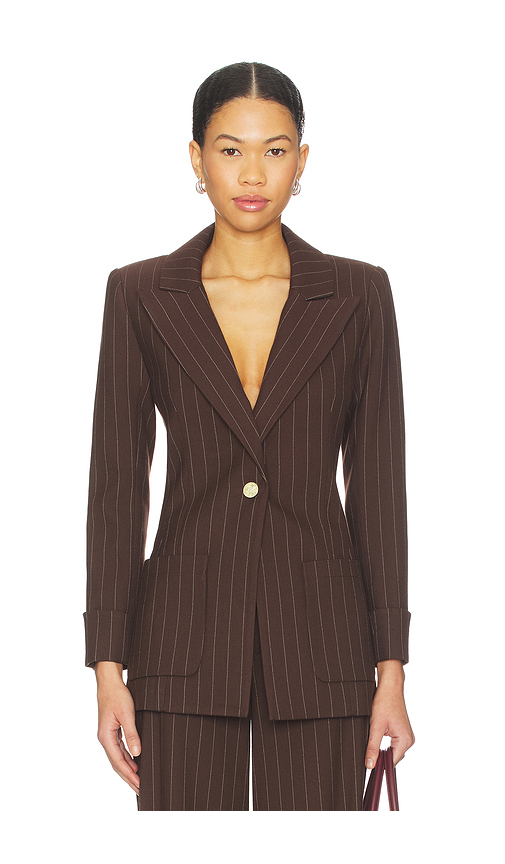 Alice + Olivia Burns Fitted Roll Cuff Blazer in Brown. 10. Also , 2, 4