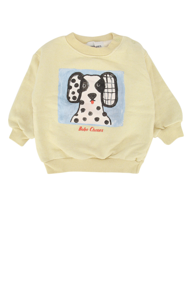 Babies Yellow Printed Sweatshirt