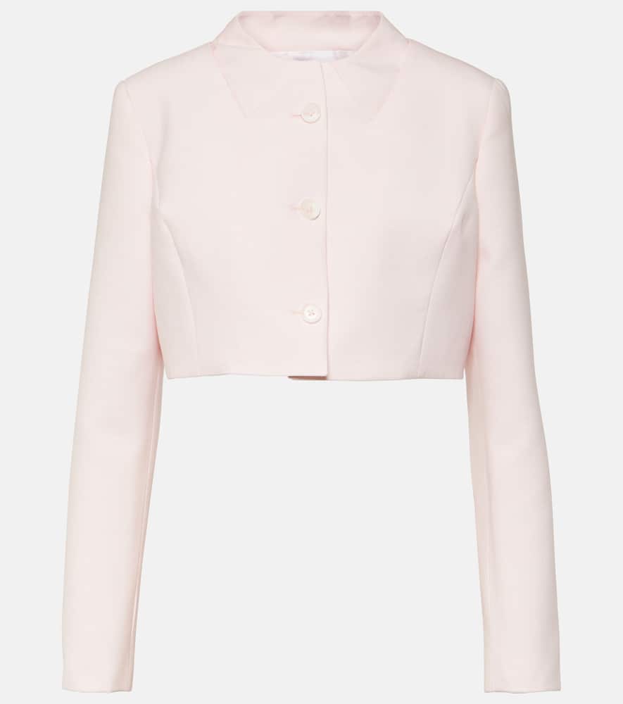 Trompe l'oeil cropped virgin wool jacket