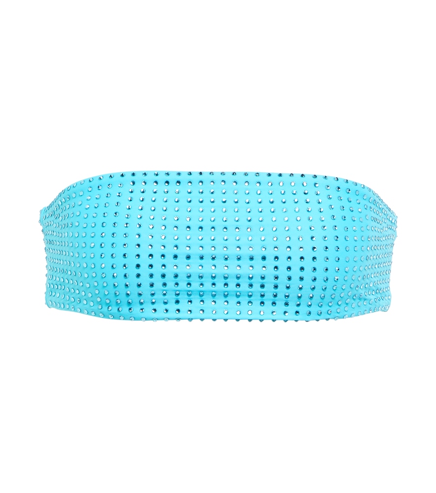 Self-Portrait Embellished bandeau bikini top