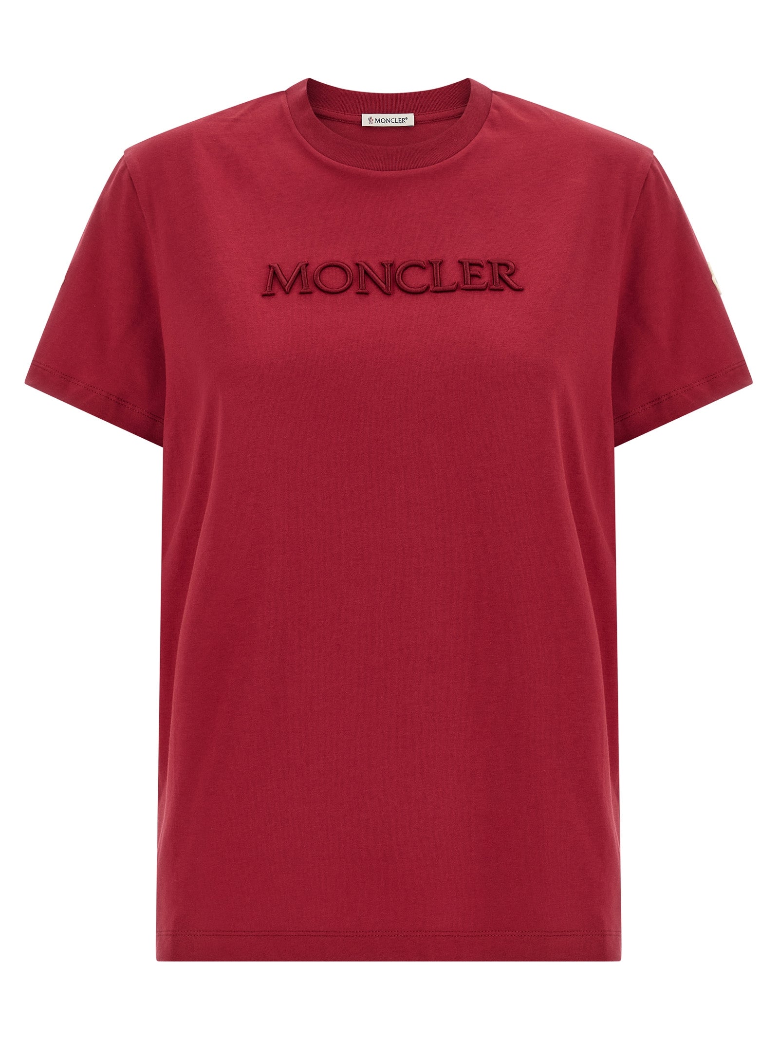 Logo-Embroidered Cotton T-Shirt — Red