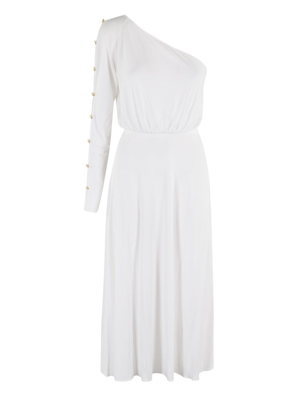 Elisabetta Franchi one-shoulder midi dress - White