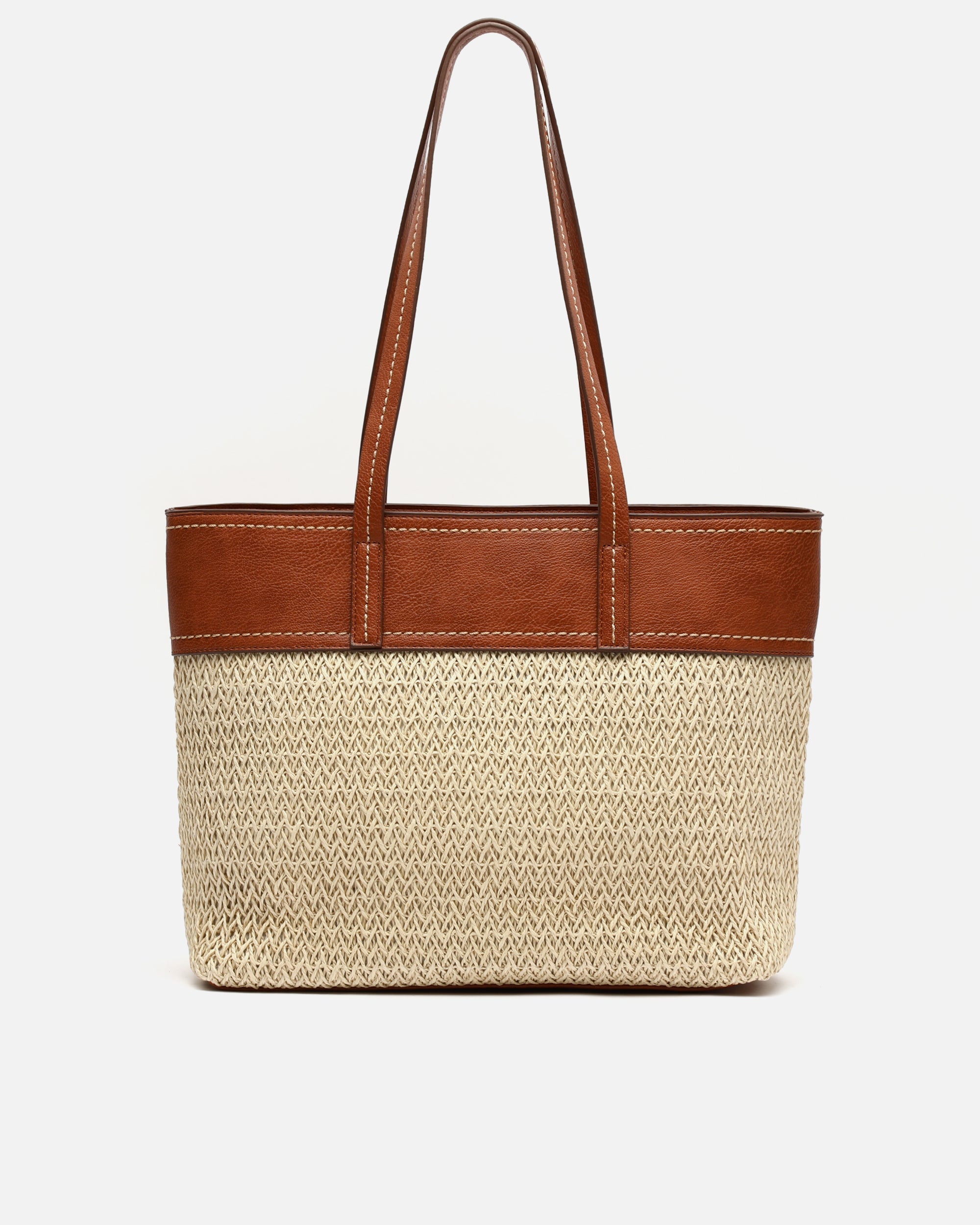 Misako Tichi large shopper bag with raffia effect Sand