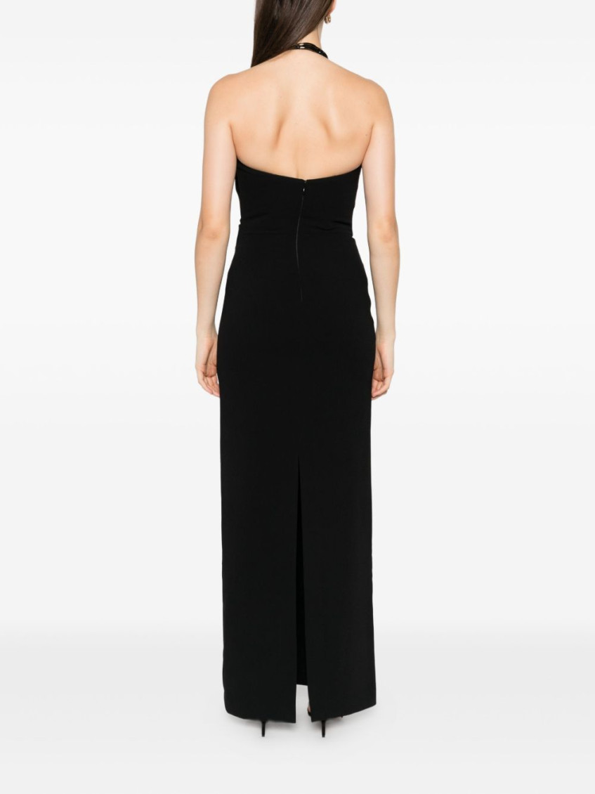 Riva halterneck draped maxi dress - Black