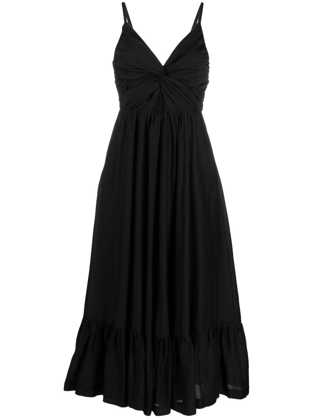 Sleeveless Tencel-blend midi dress - Black
