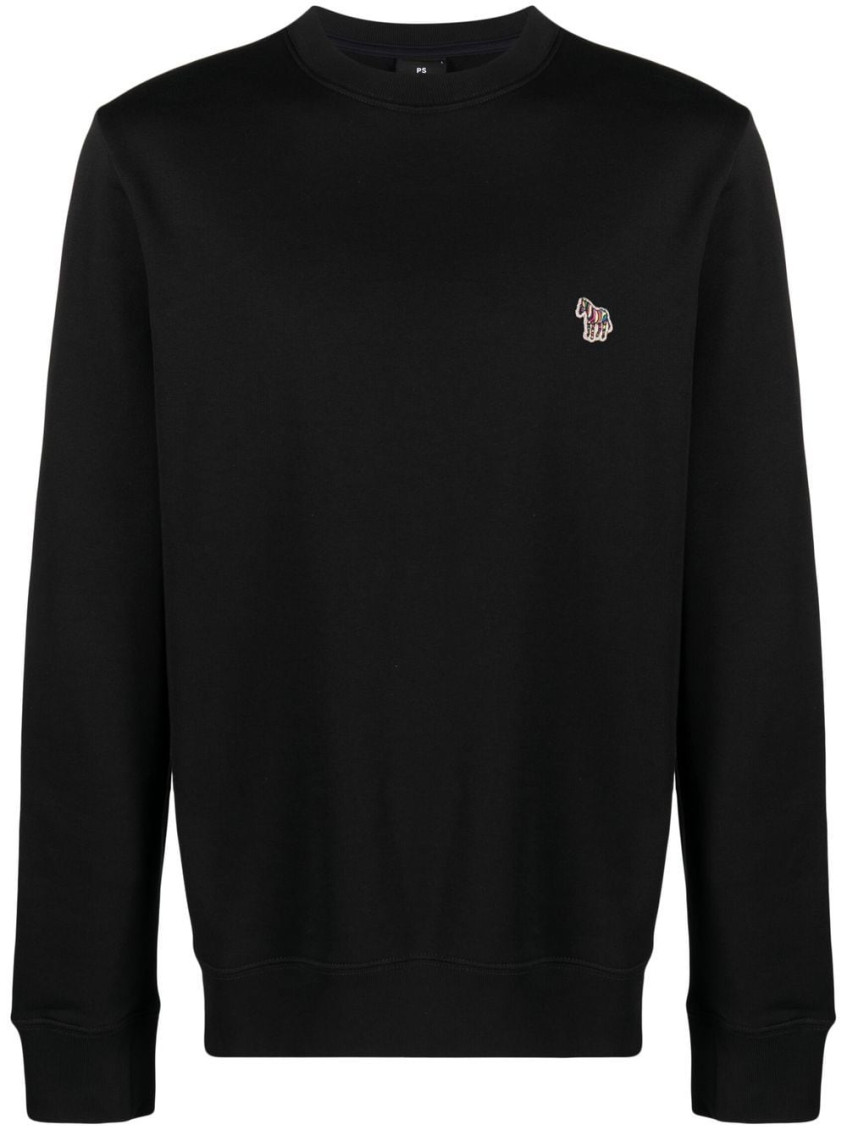 Black Zebra Logo Cotton Sweatshirt