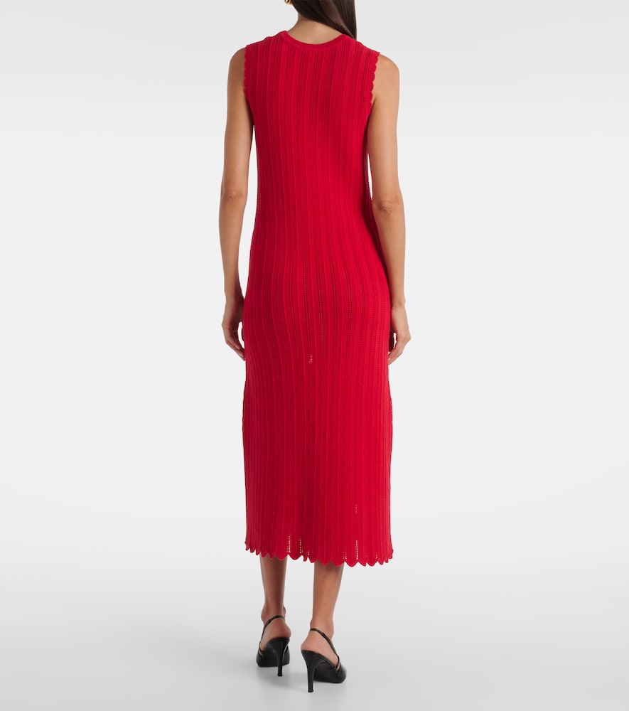 Sissi open-knit cotton midi dress