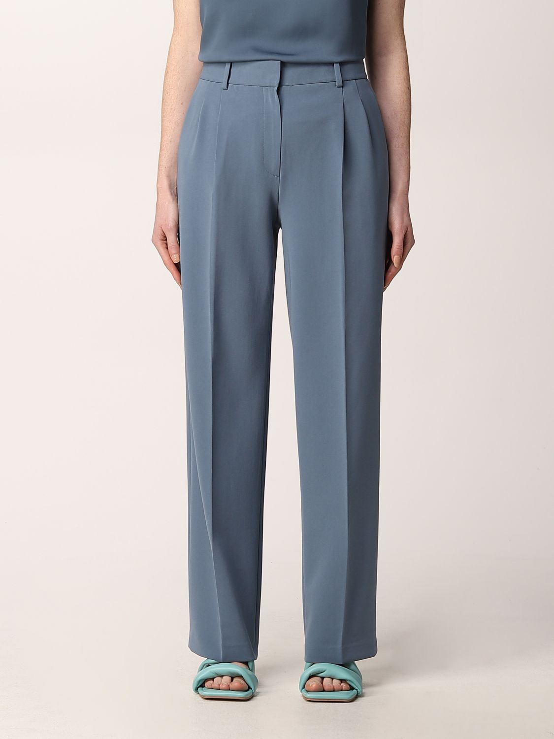 Palazzo trousers with welt pockets