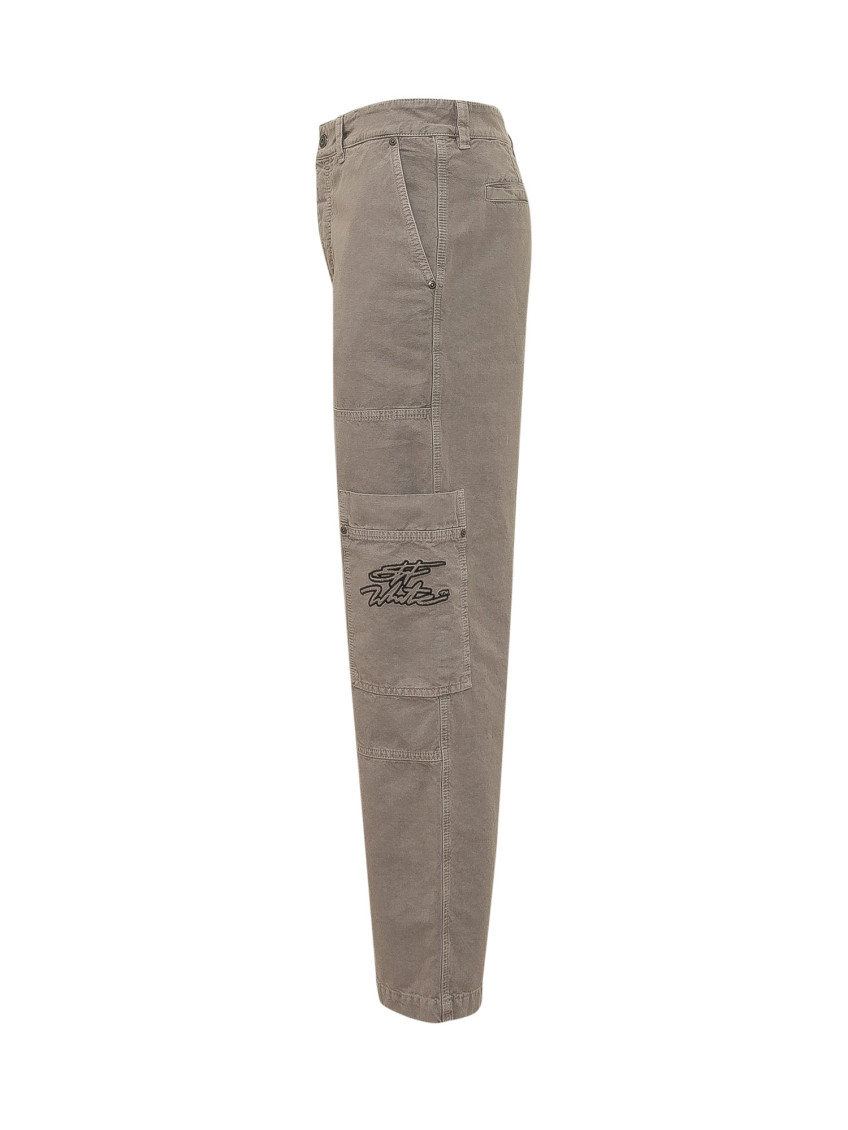 Light Grey Straight Cargos Pants