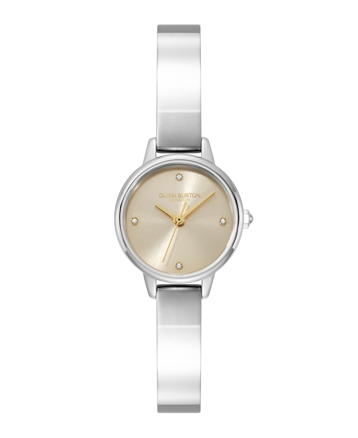 Women's Mini Classic Silver Tone Stainless Steel Bangle Bracelet Watch, 23mm - Light Gold