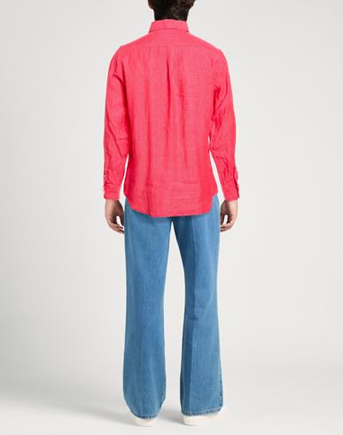 Man Shirt Magenta Size XL Linen
