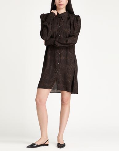 Woman Mini dress Chocolate brown Size L Polyester