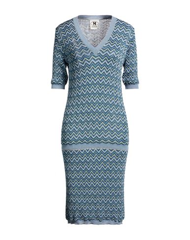 Woman Mini dress Light blue Size L Viscose, Cotton, Wool, Metallic fiber, Polyamide
