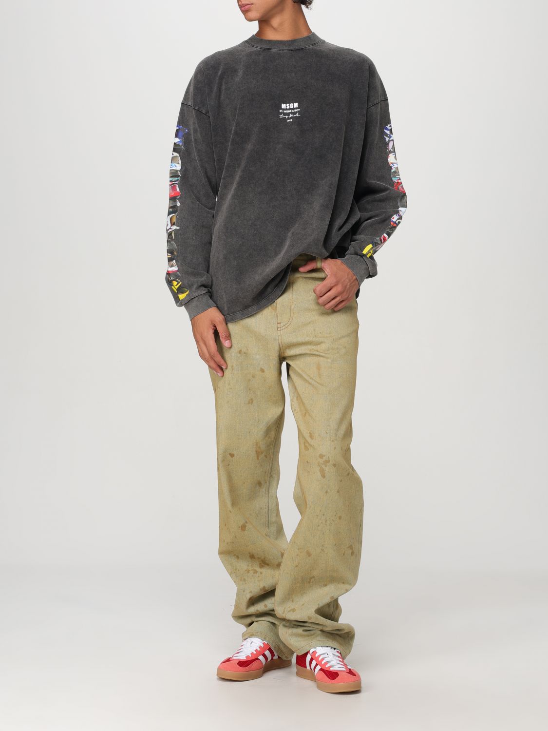 Printed long-sleeve T-shirt - Grey