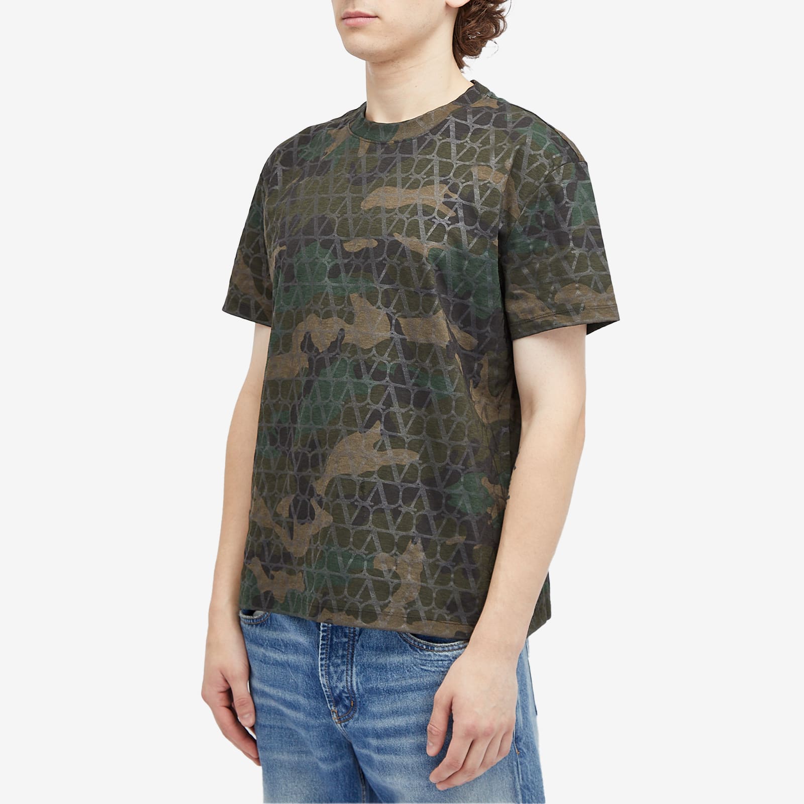 Men's V Logo Camo T Shirt in Army