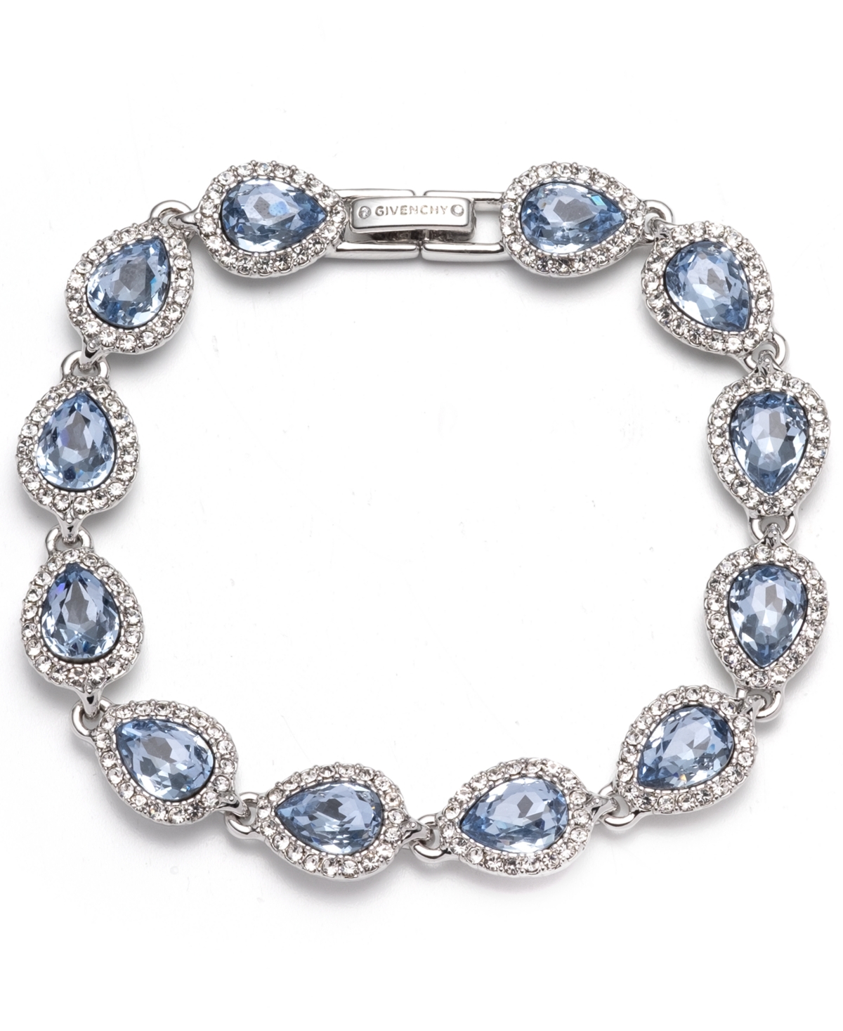 Silver-tone Crystal Flex Bracelet - Blue