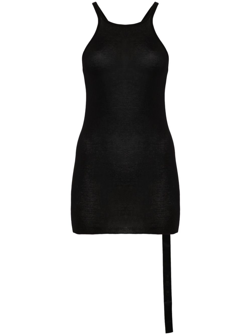 Strap-detail cotton tank top - Black