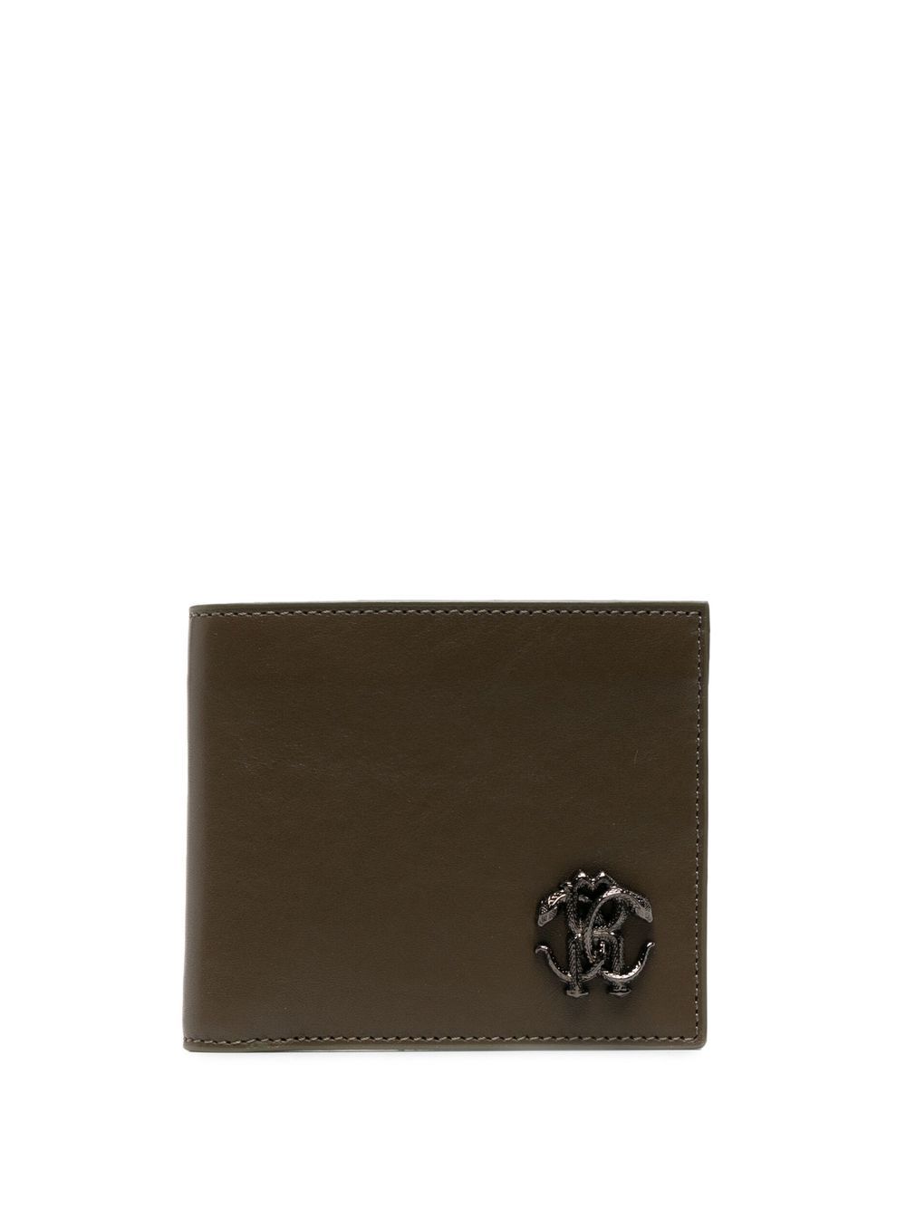Logo-plaque leather wallet - Black