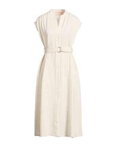 Woman Midi dress Ivory Size 2 Polyester, Viscose, Linen