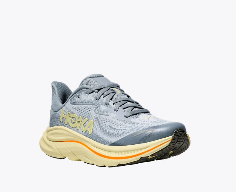 HOKA Clifton 10 Shoes in Mineral Blue/Pampas Grass
