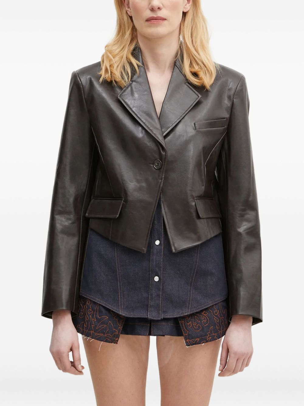 Cropped jacket - Brown